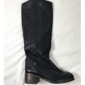 Tory Burch Fulton Knee High 55mm Boot Lamb Figuera In Black Women's 9